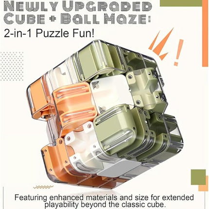 Large Labyrinth 3D Puzzle Maze Cube - Engaging Brain Teaser Toy, High Difficulty Puzzle, 3D Magic Cube Maze Ball Puzzles - Spatial Awareness Brain Training Toy ﻿(1 PC)