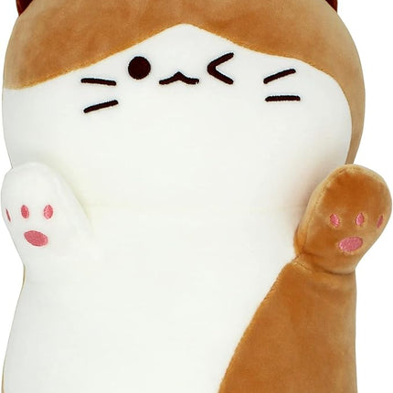 Very Soft Cat Long Hugging Pillow Plush Kitten Kitty Stuffed Animals Brown 26"