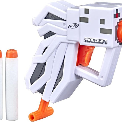 Nerf MicroShots Minecraft Ghast Mini Blaster, Includes 2 Official Elite Darts, Christmas Stocking Stuffers, Minecraft Ghast Mob Design