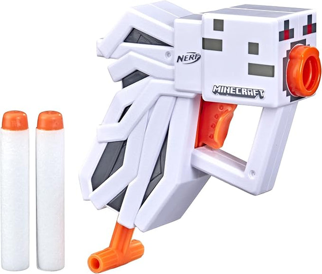 Nerf MicroShots Minecraft Ghast Mini Blaster, Includes 2 Official Elite Darts, Christmas Stocking Stuffers, Minecraft Ghast Mob Design