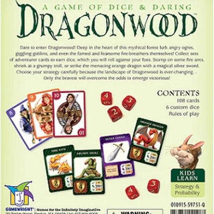 Gamewright Dragonwood A Game of Dice & Daring Board Game Multi-colored, 5"