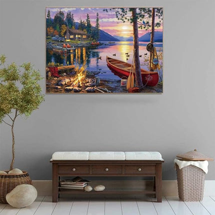 500 Piece Puzzles for Adults Sunset by The Lake 20.5 x 15 Inch 500 Piece Jigsaw Puzzles for Kids Adults Puzzles 500 Pieces for Adults Holiday Educational Challenge Toy