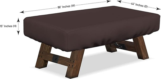 Covers & all Air Hockey Table Cover 18 Oz Waterproof - 100% UV & Weather Resistant Outdoor Table Cover with Elastic for Snug Fit (88" W x 44" D x 15" H Inches, Coffee)