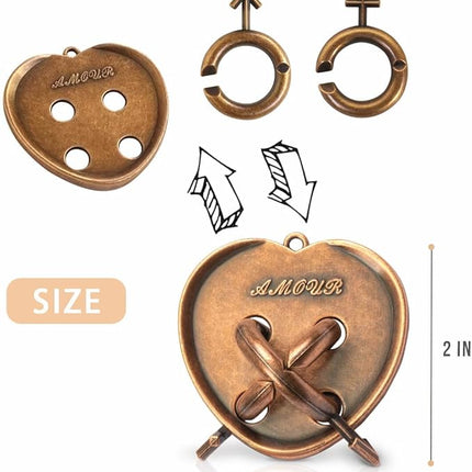 Fun Metal Brain Teaser Puzzle Games - Adults Mind 3D Toys -Teens IQ Insight Challenge - Educational Gift for Ages 12+ （3PCS）