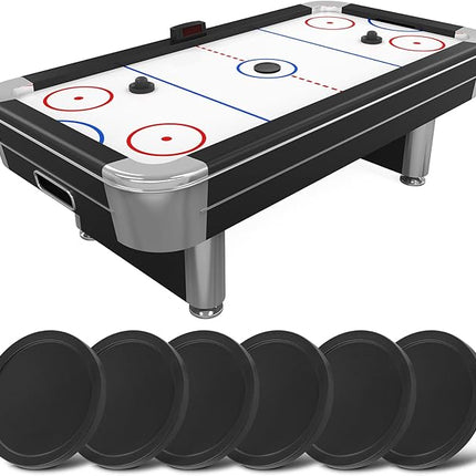 6 Pack 3 1/4 Inches Air Hockey Pucks Full Size Heavy Replacement Pucks for Air Hockey Tables (Black 82mm)