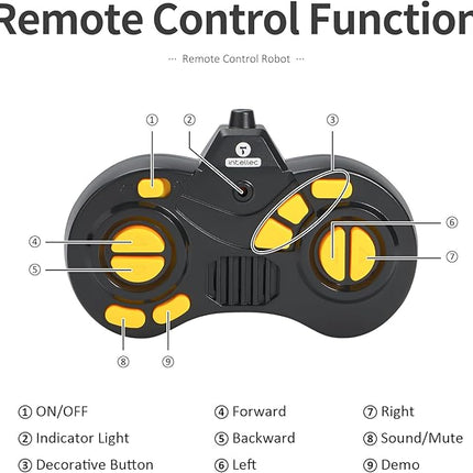 GILOBABY Remote Control Robot Toy for Kids 3-5 Years, Flashing LED Eyes, Dancing and Flexible Moves, Auto Demo Mode, Gift for Girls (Yellow)