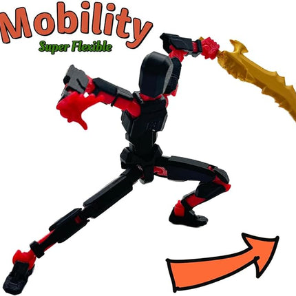 3D Printed 5.54-inch Multi-Jointed Action Figures Dummy13, Full Body Mechanical Movable Toy, Multiple Accessories, Hand Painted Figure, Desk Decoration, Creative Gifts (Z-Set5)