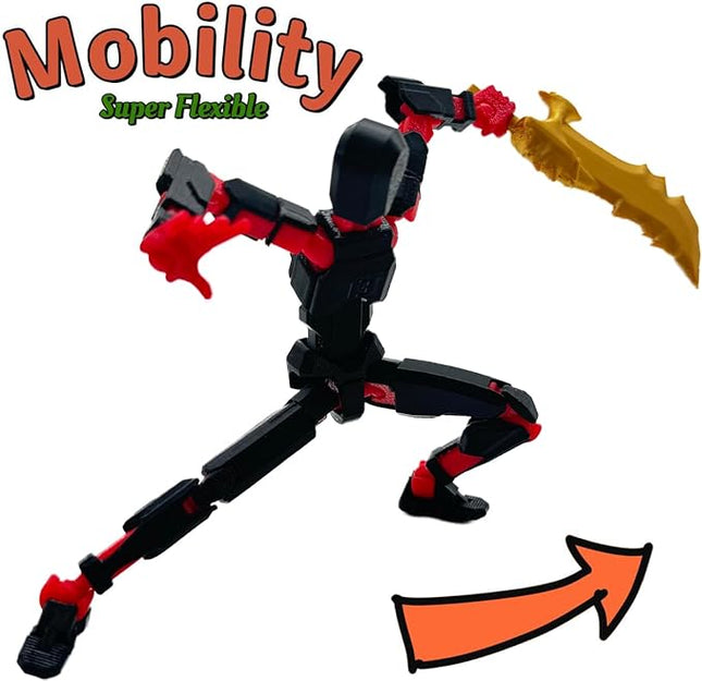 3D Printed 5.54-inch Multi-Jointed Action Figures Dummy13, Full Body Mechanical Movable Toy, Multiple Accessories, Hand Painted Figure, Desk Decoration, Creative Gifts (Z-Set5)