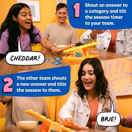 Big Potato Tilt ’n’ Shout – Fast-Paced Family Board Game for Adults & Kids | Shout Out Trivia Party Game with Categories & Bonus Content | New Board Games 2025