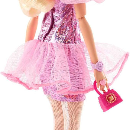 Barbie Rewind Doll & Accessories with Curly Blonde Hair & 1980s-inspired Prom Queen Outfit, Collectible & Displayable