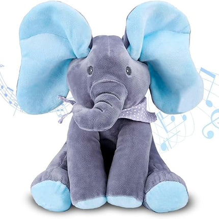 Snuffy The Elephant - Musical Peek-a-Boo Elephant Toy - Interactive Stuffed Baby Animal with Moving Ears for Baby - Hide and Seek Fun - Elephant Plush Baby Toy