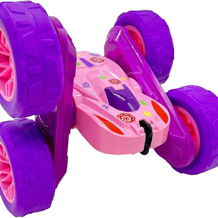 Threeking RC Stunt Cars Remote Control Car Toys with Lights Double-Sided Driving Gifts Presents 6 7 8 9 10 11 12 Year Old Girls Pink