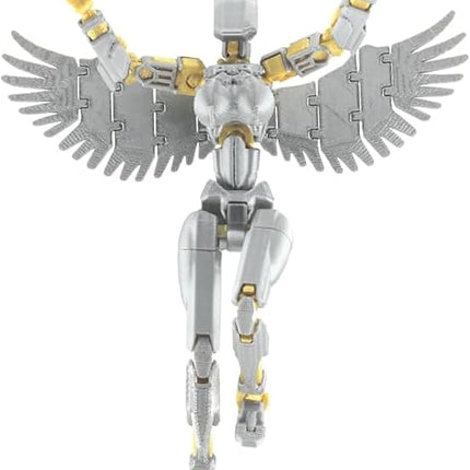 T13 Action Figure (Assembly Completed) Titan 13 Dummy 13 Action Figure Robot 13 Figure 3D Printed Articulated Multi-Jointed Movable Robot Model (Platinum Gray)