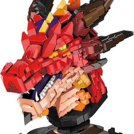 NUTCRACKER Dragon Building Set for Adult - Fire Dragon Head Toy Building Set, Animal Skeleton Fossils Home Desktop Display Model Decor, Easter Birthday Gift for Teens Boys Girls 14+ (2713 Pieces)