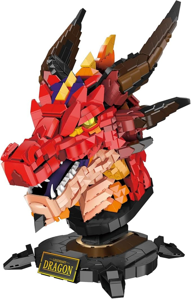 NUTCRACKER Dragon Building Set for Adult - Fire Dragon Head Toy Building Set, Animal Skeleton Fossils Home Desktop Display Model Decor, Easter Birthday Gift for Teens Boys Girls 14+ (2713 Pieces)