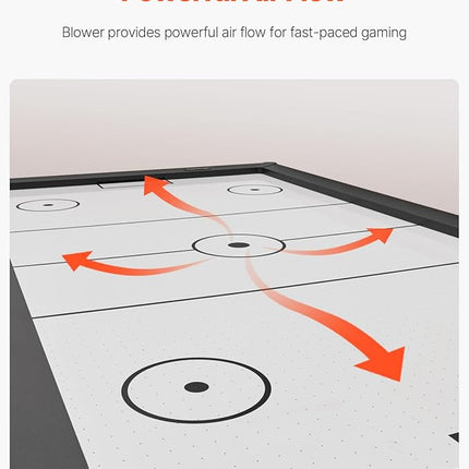 VEVOR 84" Air Hockey Table, Indoor Arcade Table Gaming Set with 2 Pushers, 2 Pucks, Electronic Scorer, X-Shaped Legs & High-Powered Blower, Air Powered Hockey Game Table for Family Game Room Office