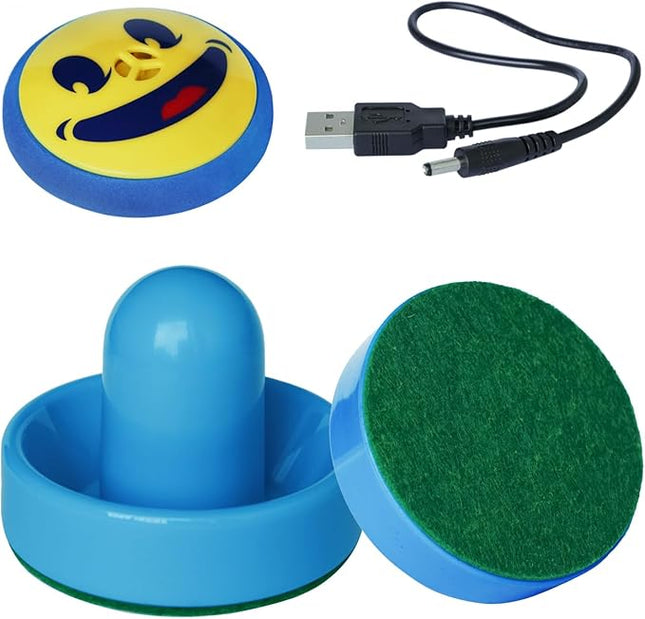 Rechargeable Hover Air Hockey Puck and Paddles, Hover Puck for Any Flat Surface, 2Pcs Air Hockey Strikers