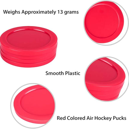 Super Z Outlet Home Air Hockey Red Replacement 2.5" Pucks for Game Tables, Equipment, Accessories (Pack of 4)