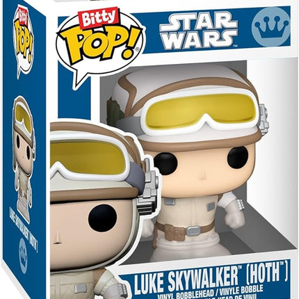 Funko Bitty Pop! Star Wars - Luke Skywalker (Hoth), R2-D2, Chewbacca, & A Surprise Mystery Figure - 0.9 Inch (2.2 Cm) Collectable - Stackable Display Shelf Included - Gift Idea - Cake Topper