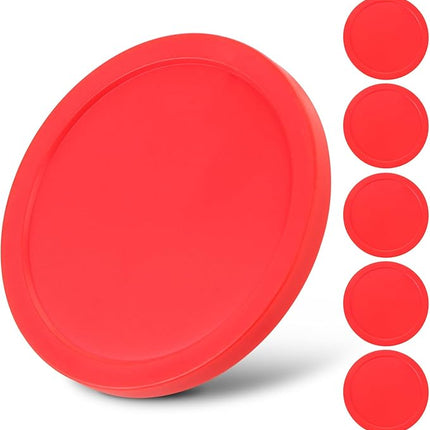 6 Pack 3 1/4 Inches Air Hockey Pucks Full Size Heavy Replacement Pucks for Air Hockey Tables (Red 82mm)