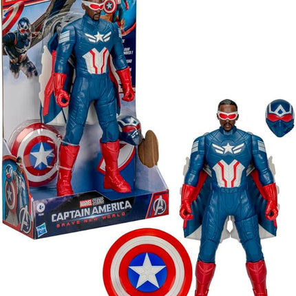 Marvel Avengers Captain America: Brave New World Flight Mode Action Figure with Accessories, 9-Inch-Scale (22 cm) Super Hero Toys for Kids Ages 4+