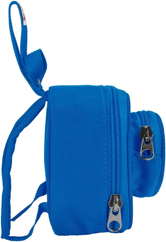 LEGO Kids Brick Mini Backpack Accessory Pouch with Novelty Backstraps, Snaps to Belt or Full-Size Backpack, Holds Small Items like Keys & Headphones, Blue