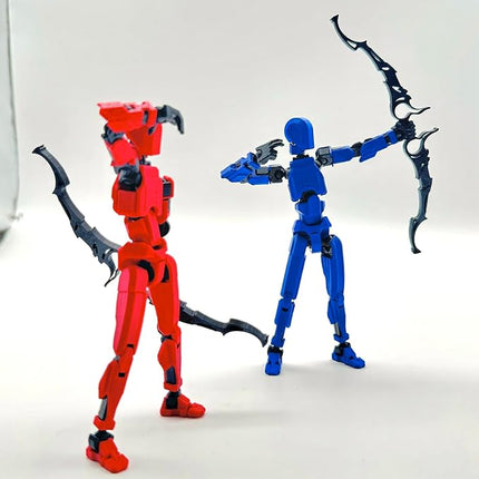 3D Printed 5.54-inch Multi-Jointed Action Figures Dummy13, Full Body Mechanical Movable Toy, Multiple Accessories, Hand Painted Figure, Desk Decoration, Creative Gifts (Sport-set1)