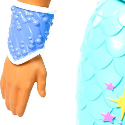 Barbie Dreamtopia Merman Doll, Approx 12-inch with Blue Rainbow Tail and Blonde Hair, for 3 to 7 Year Olds