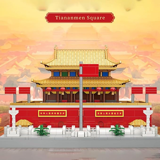Architecture Tiananmen Building Blocks, 4923 Pieces Tiananmen Building Blocks, Mini Nano Blocks Architecture Model for Kids and Adults