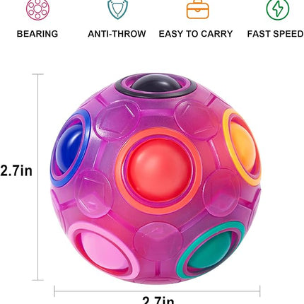 Vdealen Magic Rainbow Puzzle Ball, Fidget Ball Puzzle Brain Teaser Fidget Toy for Boys & Girls- Birthday Party Easter Valentines Christmas Stocking Stuffers for Kids Teen & Adults-2 Pack