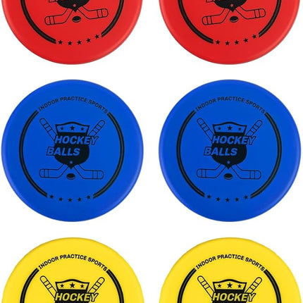Pandahero Soft Foam Hockey Pucks Gifts for Kids - Set of 6 Indoor Knee Hockey Pucks - Toddler Stocking Stuffers - Ideal Hockey Gifts for Boys 8-12