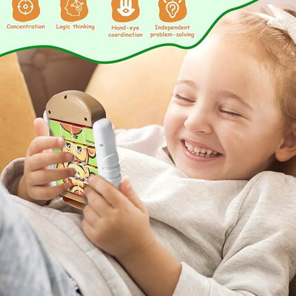 16-Piece Rotating Puzzles for Kids 4-6, Toddlers Puzzles 2-4, Road Trip, Airplane Activities Game, Travel Toys - Brain Teaser, Fine Motor Skills - Birthday Gifts Boys & Girls - Animals