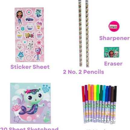 Innovative Designs Gabby’s Dollhouse Color and Roll Activity Set with Carrying Case, Stickers, & Art Supplies