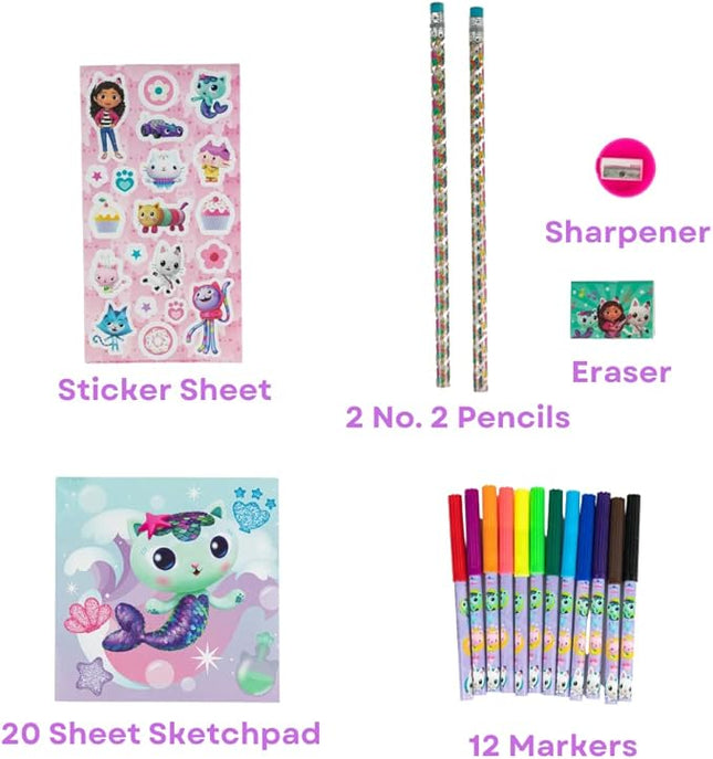 Innovative Designs Gabby’s Dollhouse Color and Roll Activity Set with Carrying Case, Stickers, & Art Supplies