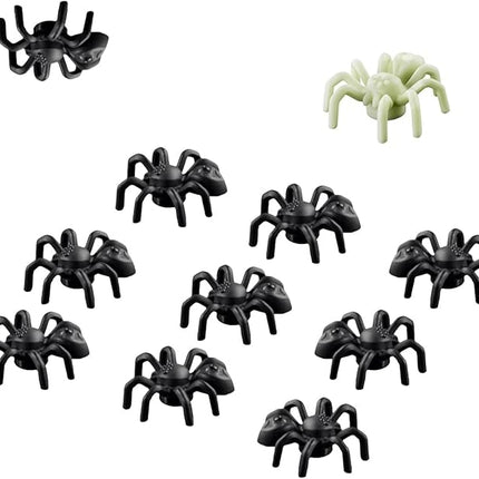LEGO Animal Halloween Accessory - 10 Black Spiders (with Bonus Glow in The Dark Spider)