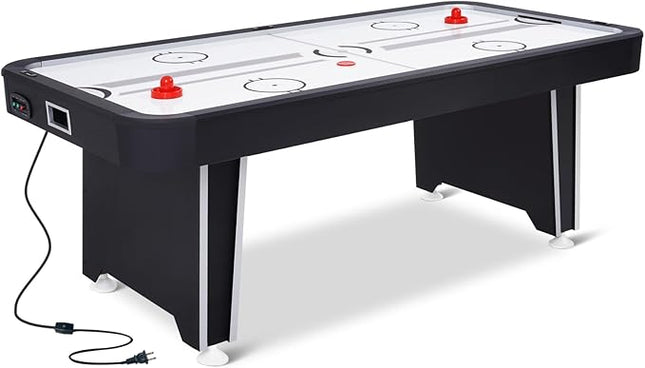 Air Hockey Table, Indoor Powered Air Hockey Game Table w/2 Pucks, 2 Pushers, Stronger Motor & Digital LED Scoreboard for Adults and Kids, Home Game Room, Easy Setup