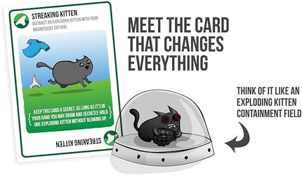 Streaking Kittens Expansion Set - A Russian Roulette Card Game for Adults, Teens & Kids, Easy Family-Friendly Party Games - 15 Card Add-on