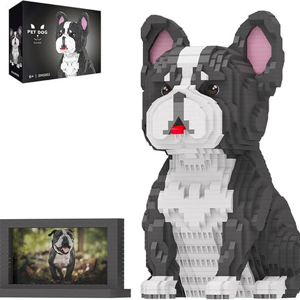 Animal Dog Model Pet French Bulldog Micro Building Blocks Set with Secret Hidden Storage Box Inside,Ideal Toy for Dog Lovers, Kids & Adults.