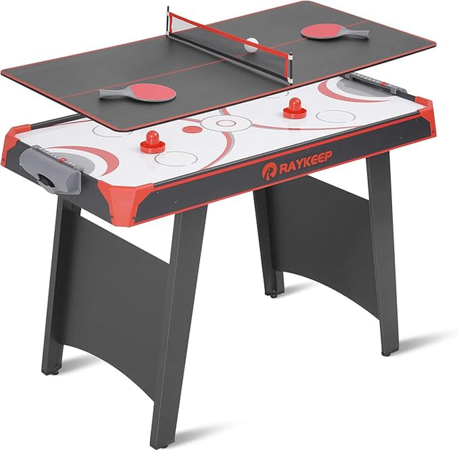 Air Hockey Table, Indoor Hockey Arcade Game Table w/2 Pucks, 2 Pushers, LED Scoreboard, Powerful 12V Motor, Perfect for Adults and Kids, Game Room, Home, Office