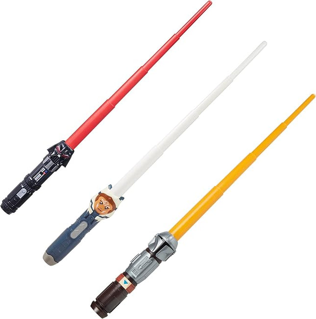 STAR WARS Lightsaber Squad 3-Pack, The Mandalorian, Ahsoka, and Darth Vader Lightsabers, Toys for 4 Year Old Boys and Girls (Amazon Exclusive)