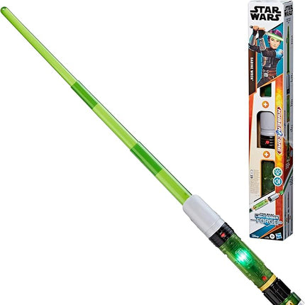 STAR WARS Lightsaber Forge Kyber Core Sabine Wren, Officially Licensed Green Customizable Electronic Lightsaber, Toys for 4 Year Old Boys and Girls