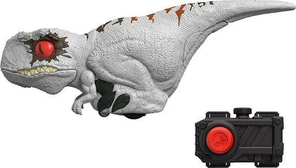 Mattel Jurassic World Dominion Uncaged Dinosaur Toy with Clicker-Controlled Motion & Sound, Click Tracker Atrociraptor Ghost Dino Action Figure