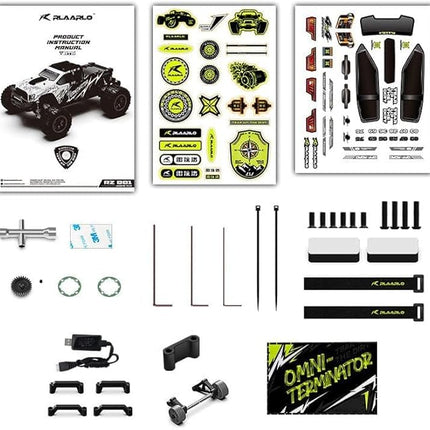 RIAARIO 1/10 Brushless RC Cars, Monster Truck, 50+ MPH, 4WD, Waterproof, Carbon Fiber, Black, Ages 8+