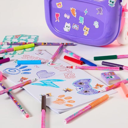 Disney Junior Super Kitties Color and Roll Activity Set with Carrying Case, Stickers, & Art Supplies