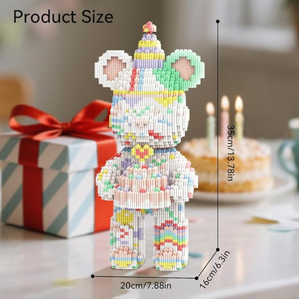 DAHONPA Animal Birthday Bear Micro Building Blocks Set (3680 Pieces) Gift for Adults and Kids