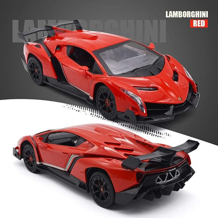 QUN FENG Remote Control RC CAR Racing Cars Compatible with Lamborghini Veneno Officially Licensed 1:24 Toy RC Cars Model Vehicle for Boys 6,7,8 Years Old,red