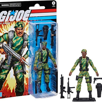 G.I. Joe Classified Series Retro Cardback SGT. Stalker, Collectible 6 Inch Action Figure with 8 Accessories