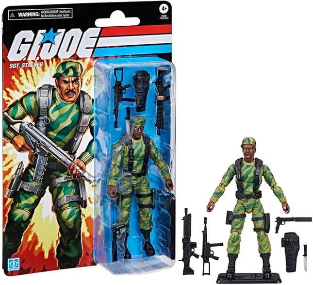 G.I. Joe Classified Series Retro Cardback SGT. Stalker, Collectible 6 Inch Action Figure with 8 Accessories