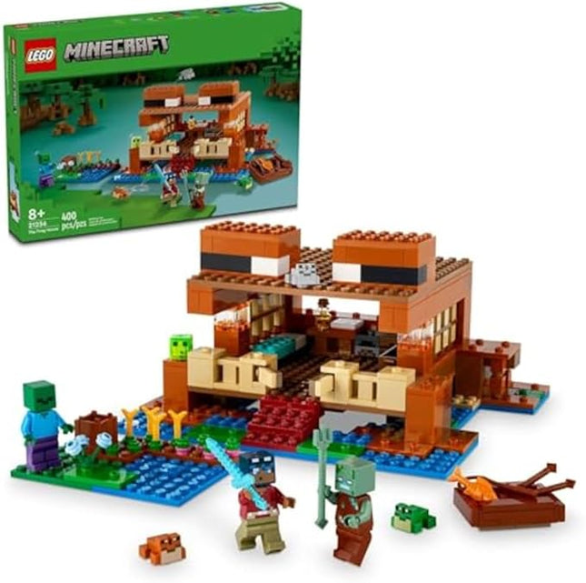 LEGO Minecraft The Frog House Building Toy for Kids, Minecraft Toy Featuring Animals, a Toy Boat and Minecraft Mob Figures, Gaming Gift for Girls and Boys Ages 8 and Up, 21256