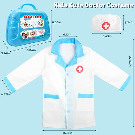 Meland Toy Doctor Kit for Kids - Pretend Play Doctor Set with Carrying Case, Stethoscope Toy & Dress Up Costume - Doctor Play Set for Kids Toddlers Ages 3 4 5 6 Year Old for Role Play Gift